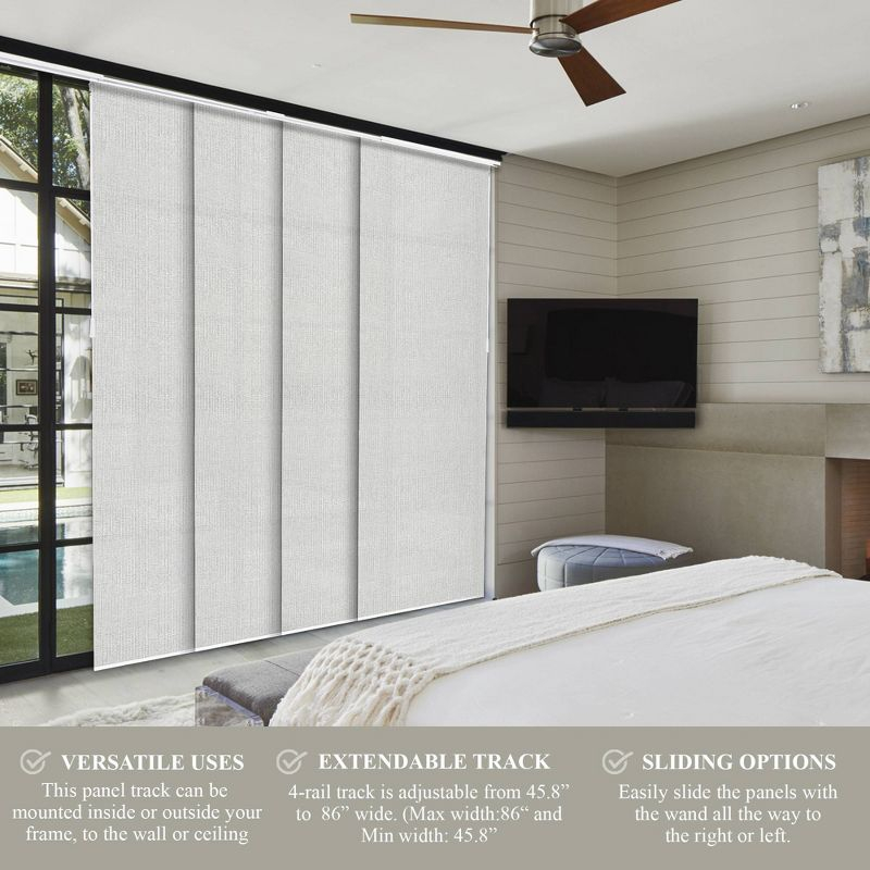 86"x96" Chicology Light Filtering Panel Track Curtain Blind Ballroom White