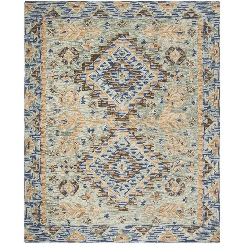 Aspen APN504 Hand Tufted Area Rug - Blue/Beige - 8'x10' - Safavieh.