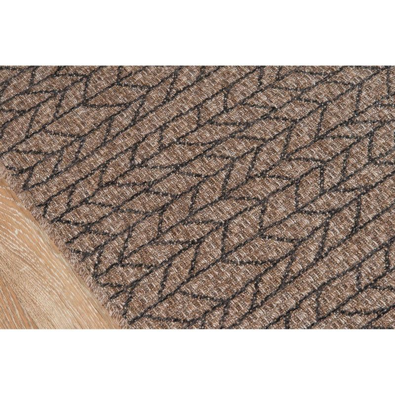 2'x6' Runner Como Ace Rug Tan - Momeni: Modern Geometric Indoor/Outdoor Medium Pile, All-Weather Design