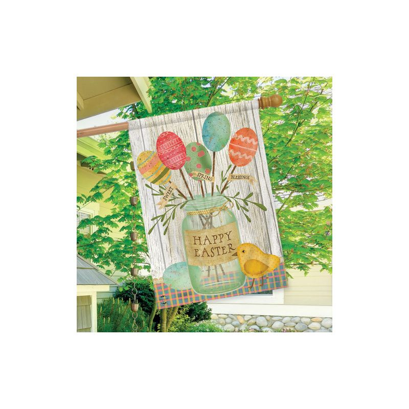 Spring Egg Bouquet Easter House Flag Primitive Chick 28" x 40" Briarwood Lane