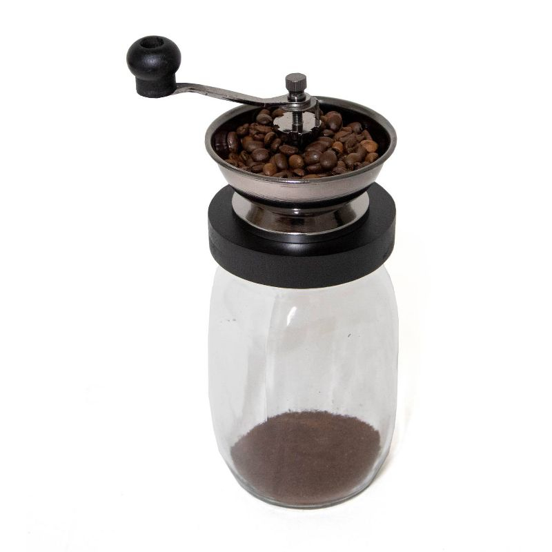 Lehman's Manual Coffee Grinder with Mason Jar Grounds Storage, Comfortable Grip Quiet Smooth Non-Electric Hand Crank, Standard Grind