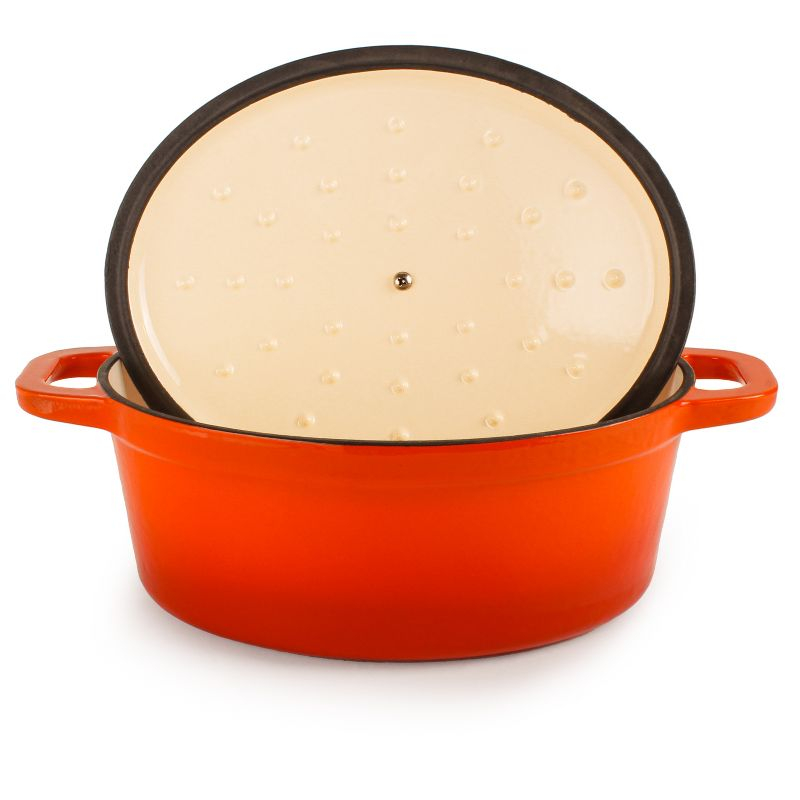 BergHOFF Neo 5Qt. Cast Iron Oval Covered Dutch Oven, Orange