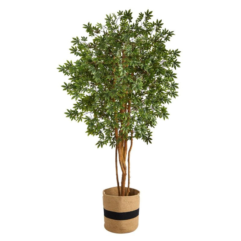 Nearly Natural 6-ft Japanese Maple Artificial Tree in Handmade Natural Cotton Planter