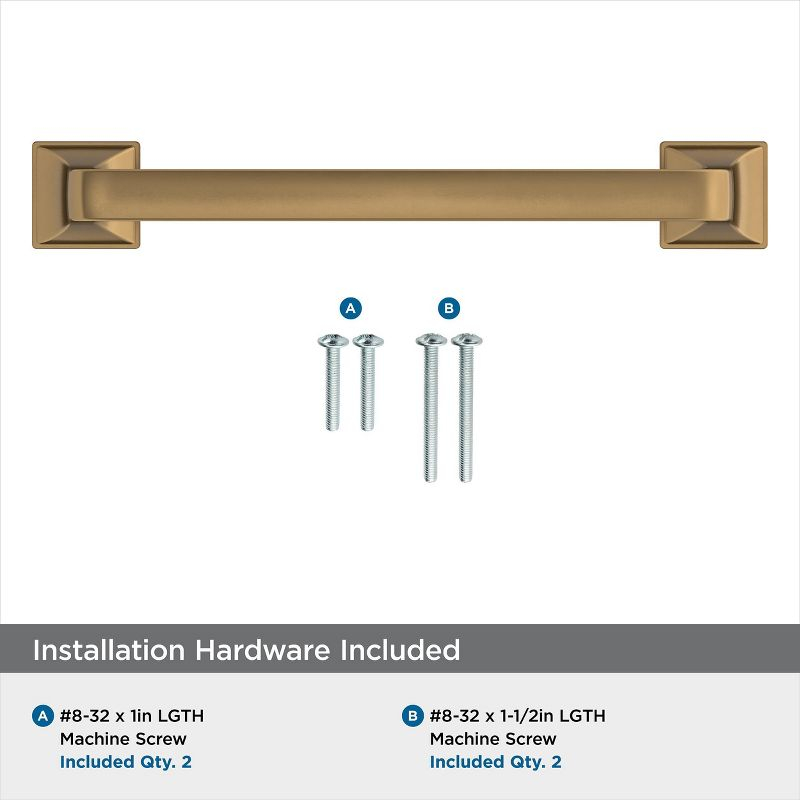 Amerock Ville 5-1/16 inch (128mm) Center-to-Center Champagne Bronze Cabinet Pull
