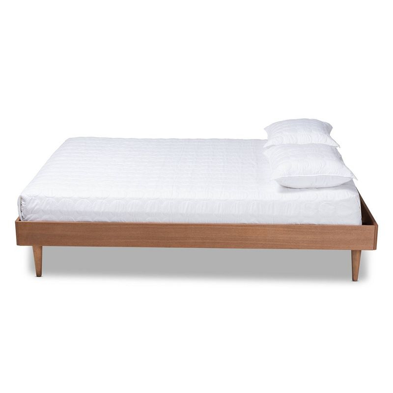 King Rina Wood Bed Frame Ash Walnut - Baxton Studio