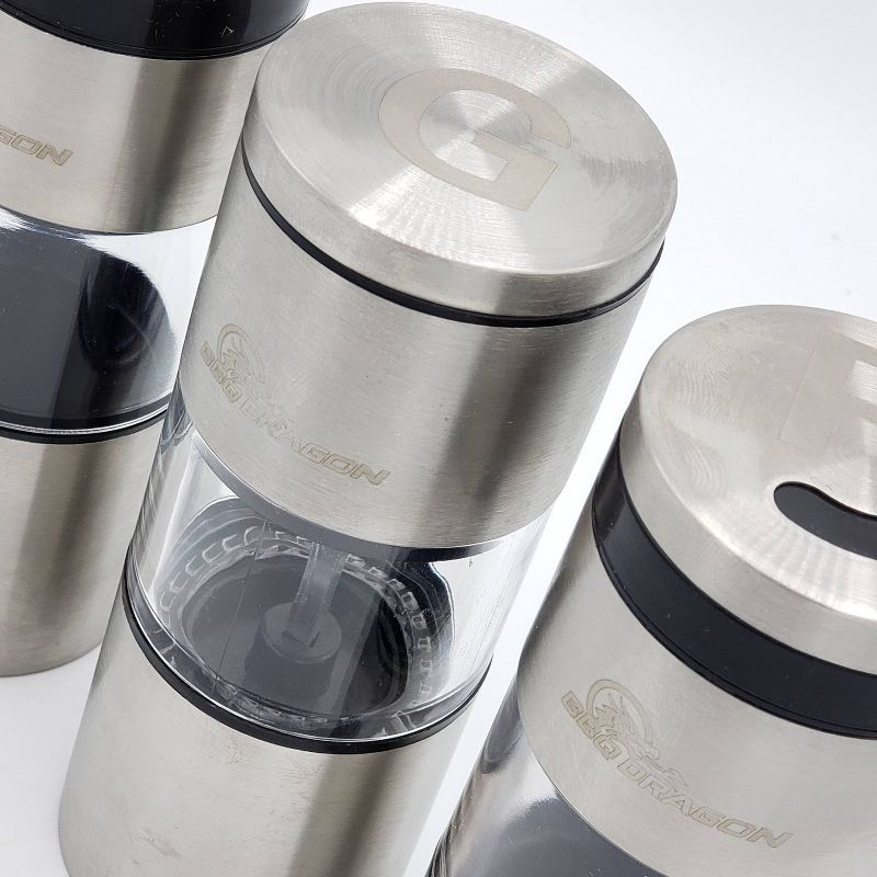 BBQ Dragon Cabinet System Stainless Steel Spice Jar & Rack Set with Adjustable Racks