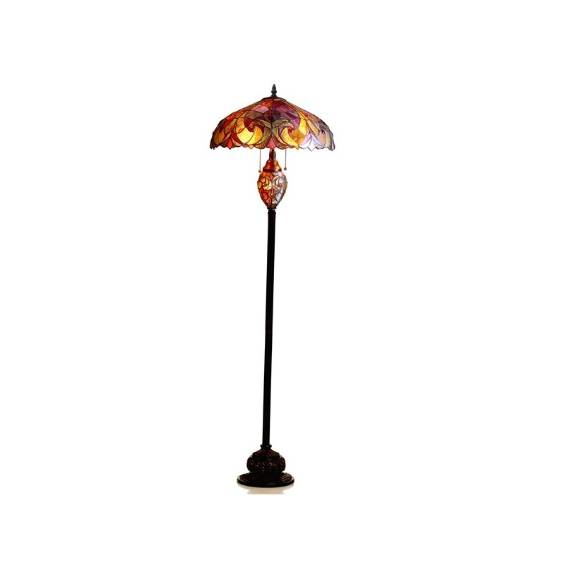 Chloe Lighting Liaison Tiffany-Style 3 Light Victorian Double Lit Floor Lamp 18" Shade