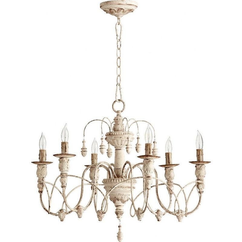 Quorum Lighting Salento 6-Light Chandelier, Persian White, 25 Width, 20 Height
