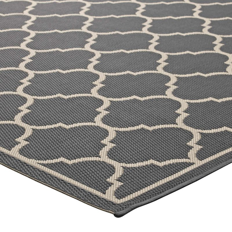 Modway Avena Moroccan Quatrefoil Trellis 9x12 Indoor and Outdoor Area Rug