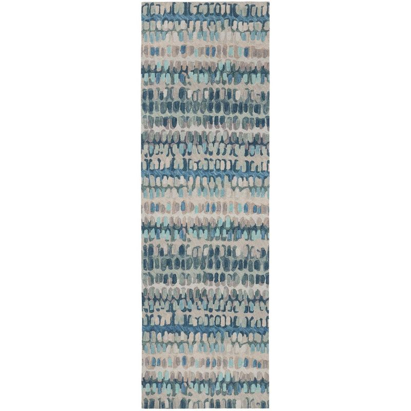 Paint Chip Abstract Hand Wool Indigo/Denim/Beige Area Rug
