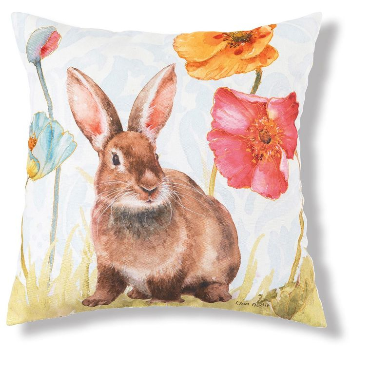 C&F Home 18" x 18" Sitting Bunny Easter Spring Themed Indoor/Outdoor Accent Throw Pillow