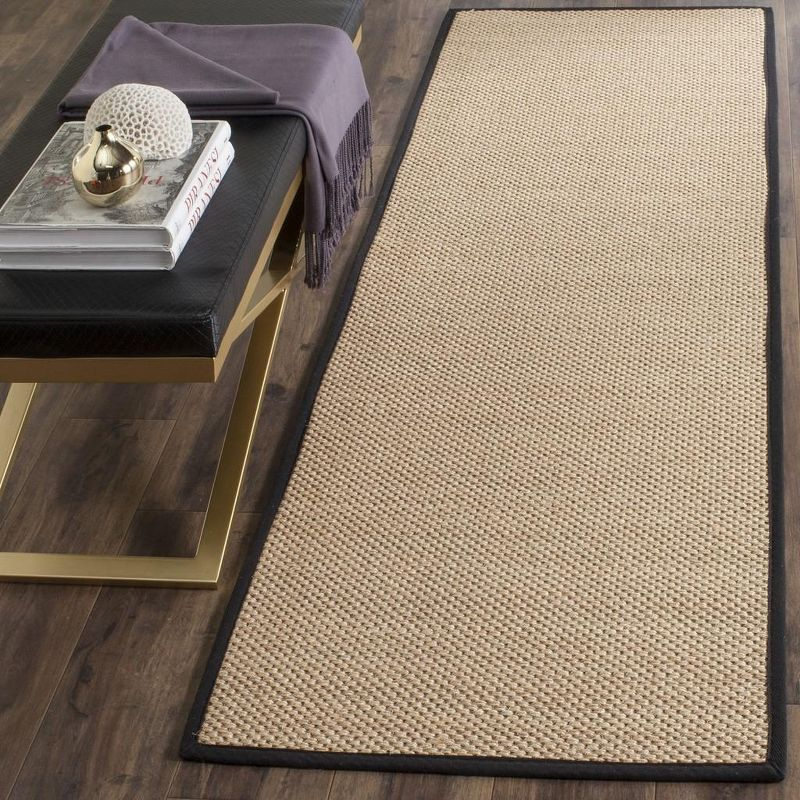 Natural Fiber NF141 Power Loomed Indoor Runner Rug - Maize/Black - 2'6"x6' - Safavieh.