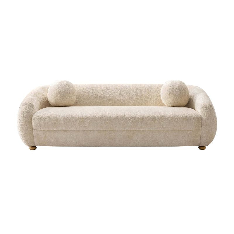 Manhattan Comfort 85.8" Tribeca Modern Chenille Upholstered Sofa Cream