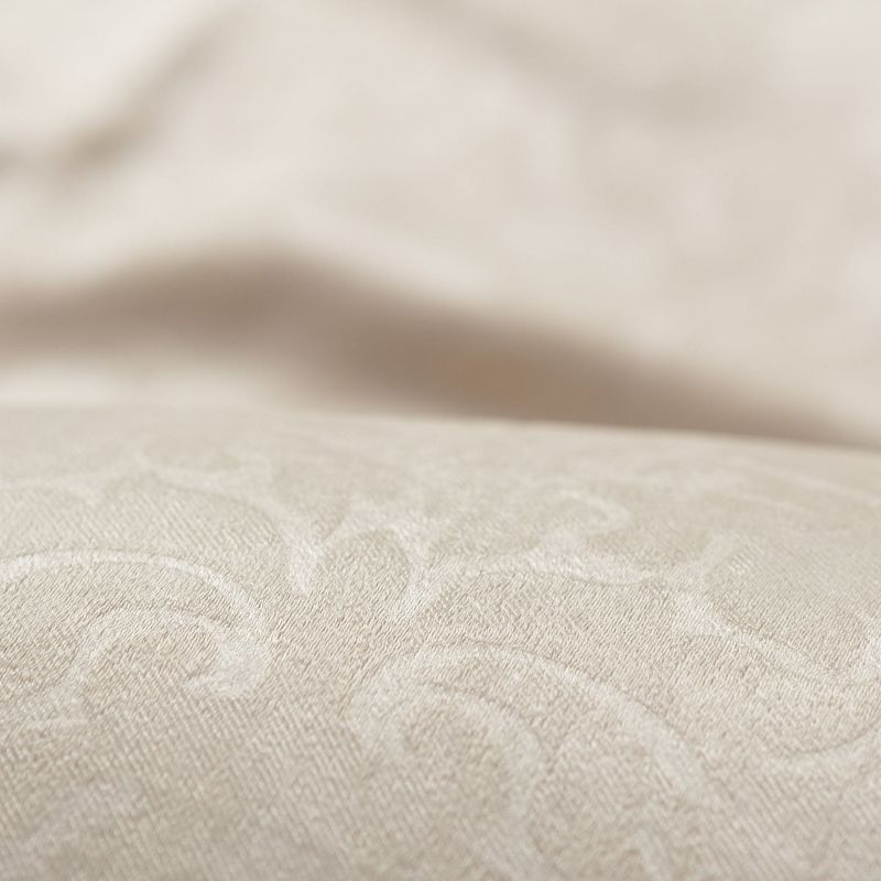 Chanasya 2pk Embossed Damask Room Darkening Window Curtain Panels - Set of 2 - 52 x 63 Inches Long - Ivory