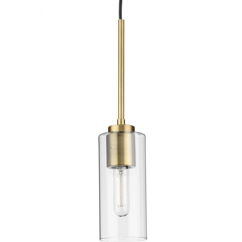 Progress Lighting Cofield 1-Light Pendant, Vintage Brass, Glass Shade