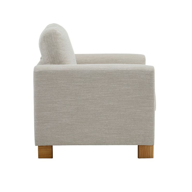 Christopher Knight Home Torrie Modern Rubberwood Upholstered Accent Arm Chair, Beige