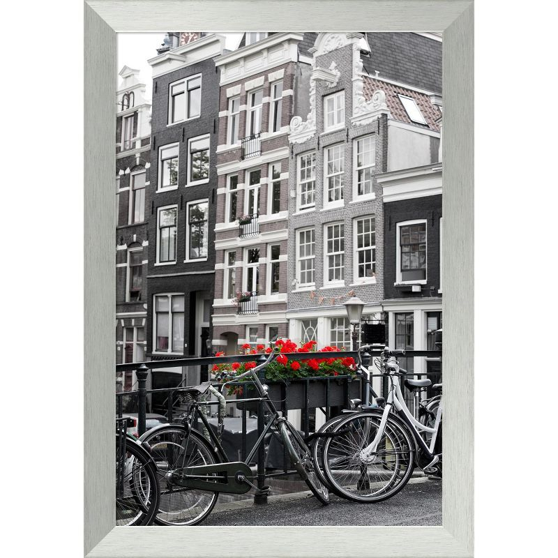 Amanti Art Brushed Sterling Silver Wood Picture Frame Opening Size 24x36 in.