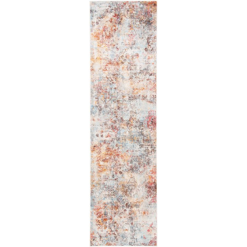 Orlando ORL764 Power Loomed Indoor Runner - Orange / Blue - 2'-2" x 8' - Safavieh