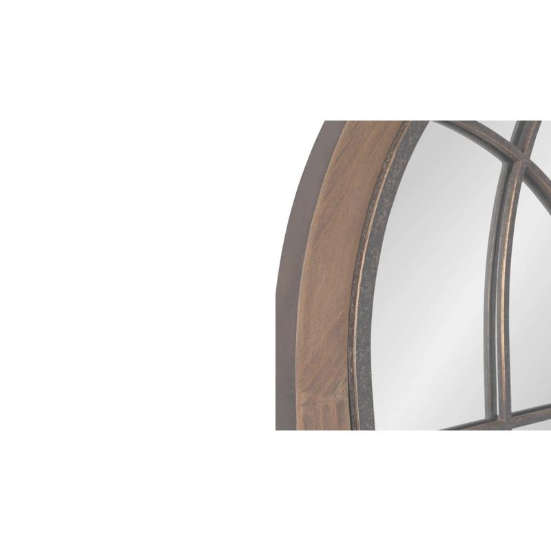 22" x 28" Nola Arch Wall Mirror Brown - Kate & Laurel All Things Decor: Modern Style, Wood Frame, Wall Mounted