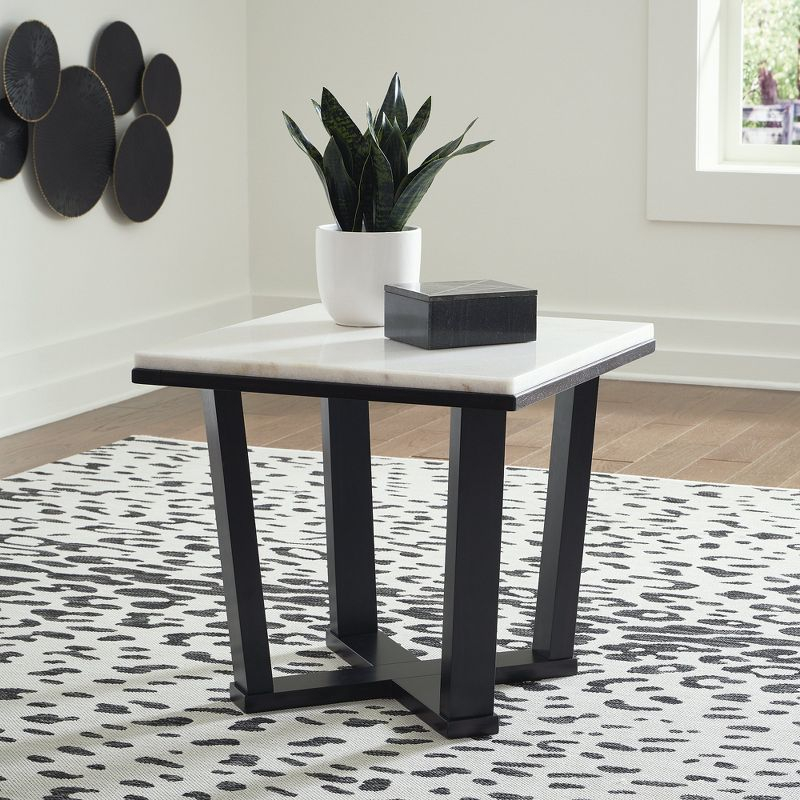 Signature Design by Ashley Fostead Contemporary Square End Table with Marble Top