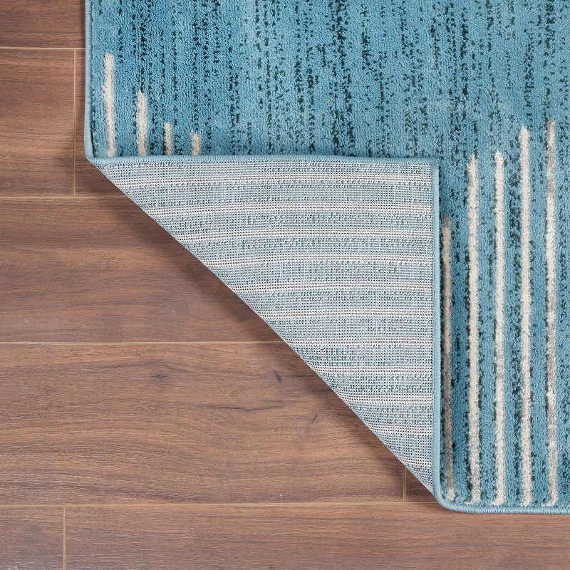 World Rug Gallery Bohemian Stripe Area Rug - BLUE 5'x7'