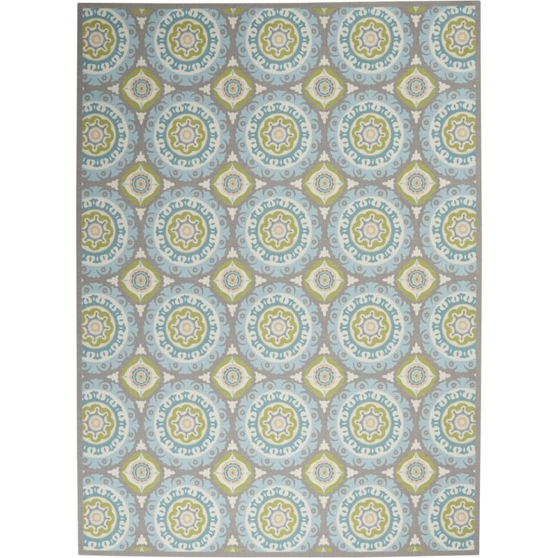 Waverly Sun & Shade "Solar Flair" Jade Indoor/Outdoor Area Rug by Nourison SND16 7'9" x 10'10"