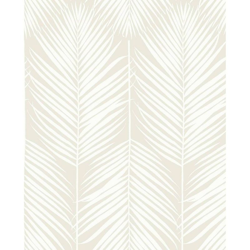 NextWall Palm Silhouette Peel and Stick Wallpaper Light Beige: Vinyl, Self-Adhesive, Botanical Leaf Pattern, 30.75 Sq Ft Coverage