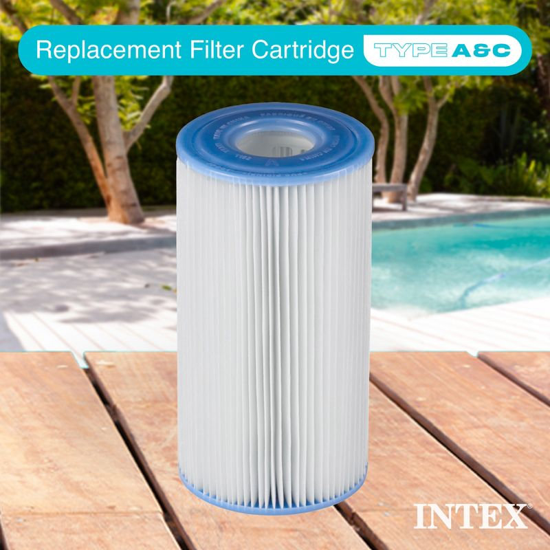 Intex 29000E/59900E 4.25" Diameter x 8" Swimming Pool Easy Set Type A or C Replacement Filter Pump Cartridge Accessories, 6 Pack