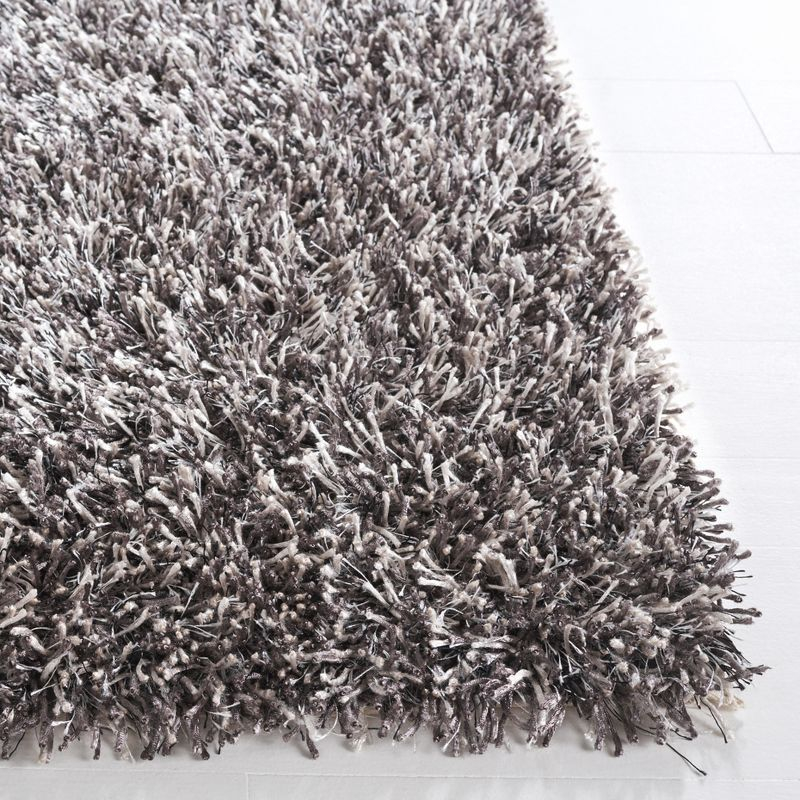 Shag SG531 HAND TUFTED Area Rug - Platinum/Ivory - 7'x7' - Safavieh.