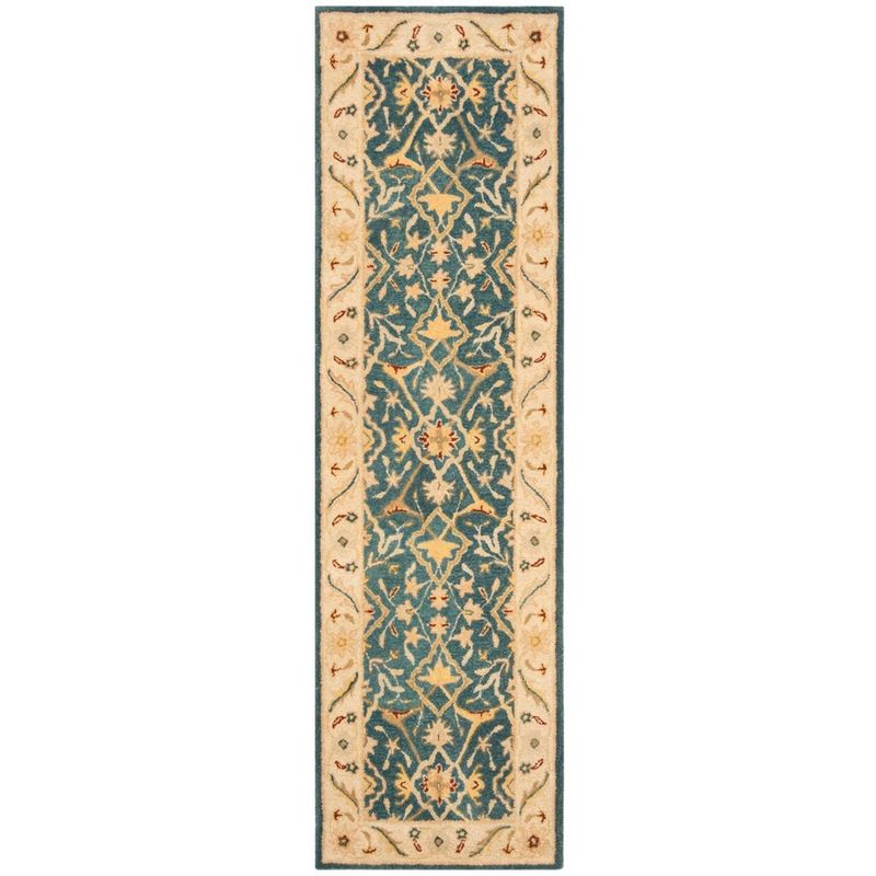 Antiquity AT14 Hand Tufted Indoor Runner Rug - Blue - 2'3"x14' - Safavieh