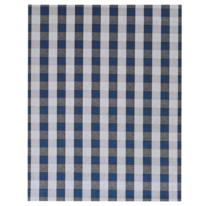 6' x 8' Gingham Outdoor Rug Blue/White - Foss Floors