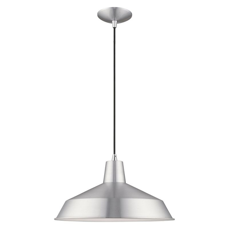 Livex Lighting Metal Shade 1 - Light Chandelier in  Brushed Aluminum