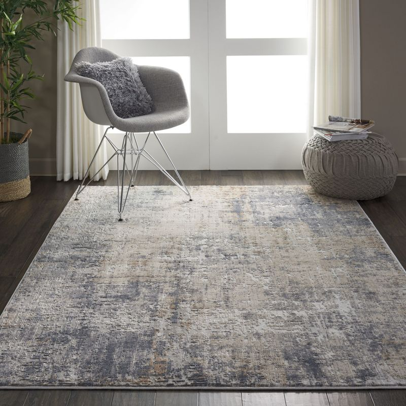 Nourison Rustic Textures Abstract Indoor Area Rug Grey/Beige 5'3" x 7'3"
