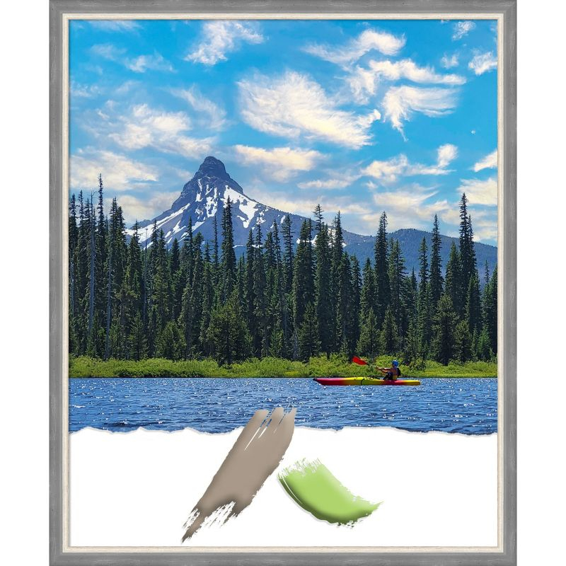 Amanti Art Theo Grey Narrow  Wood Picture Frame Opening Size 18x22 in.
