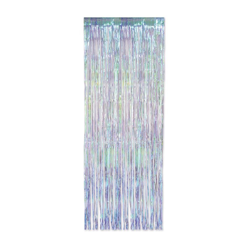 Beistle 1-Ply Iridescent Fringe Curtain, 8' x 3', (1/Pkg) Iridescent