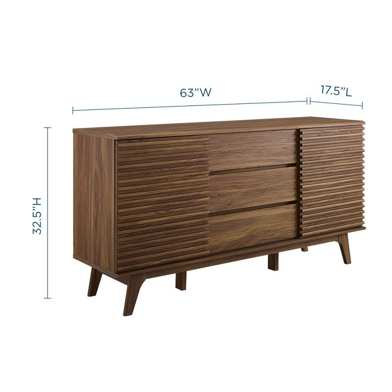 Modway Render 63 Sideboard Buffet Table or TV Stand - Walnut