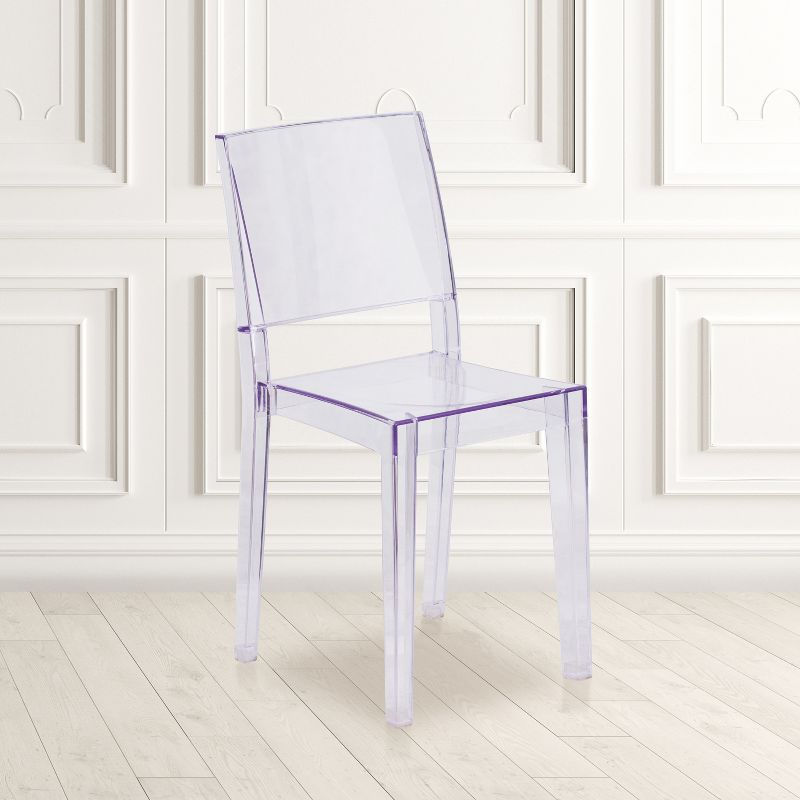 Emma and Oliver Transparent Stacking Side Chair