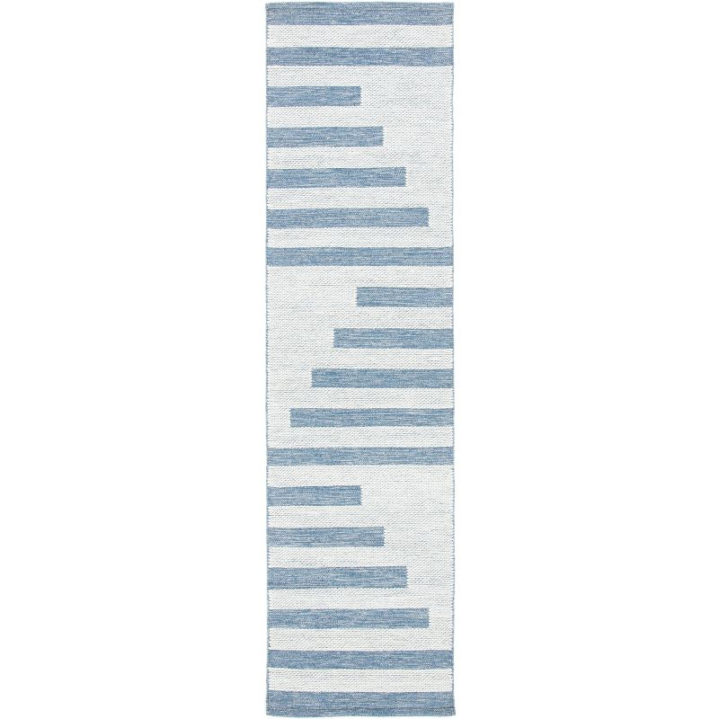 Striped Kilim STK504 Hand Woven Runner Rug - Ivory/Blue - 2'3"x9' - Safavieh.
