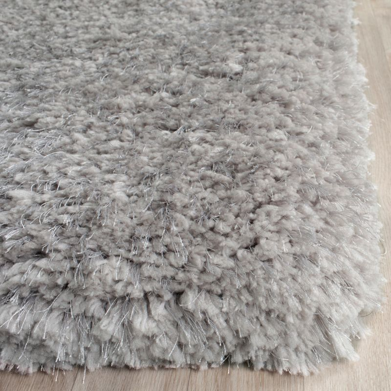 Supreme Shag SGS621 Hand Tufted Indoor Area Rug - Silver - 8'x10' - Safavieh