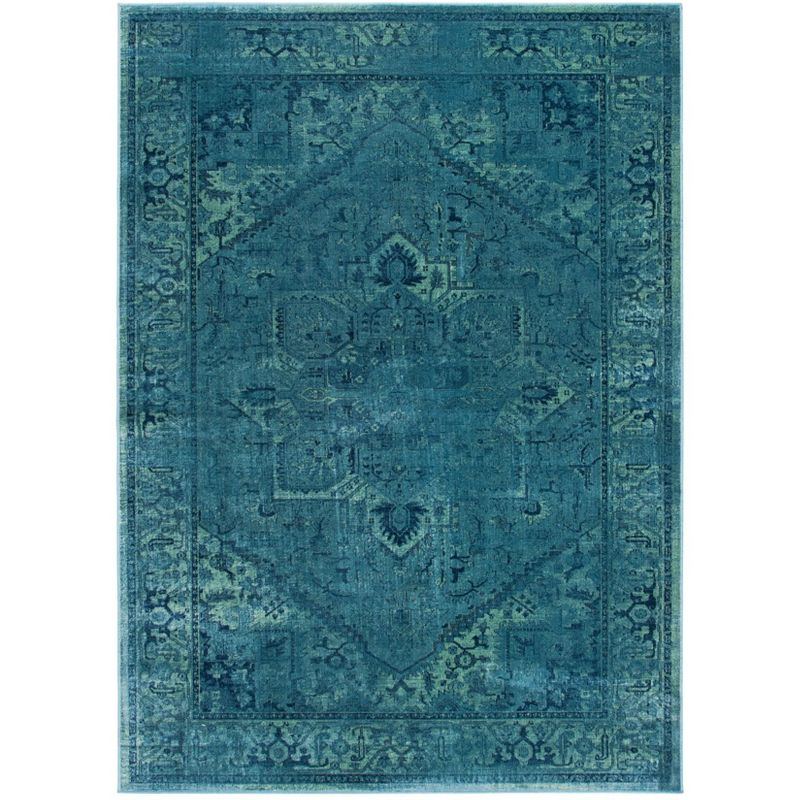 Vintage VTG114 Power Loomed Indoor Skid-Resistant Area Rug - Turquoise - 5'3"x7'6" - Safavieh