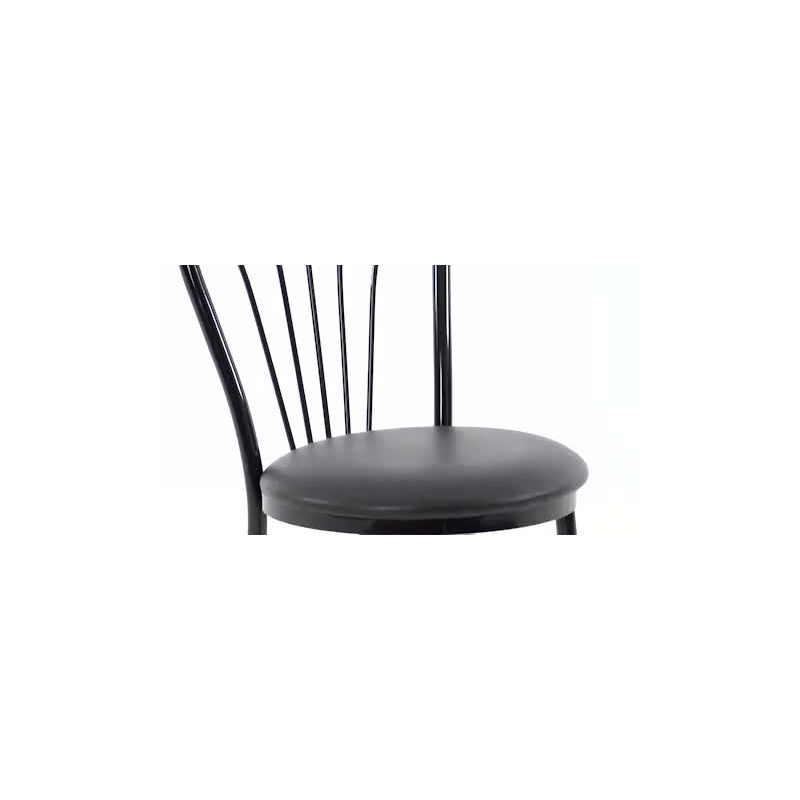 Flash Furniture HERCULES Series Fan Back Metal Chair - Black Vinyl Seat