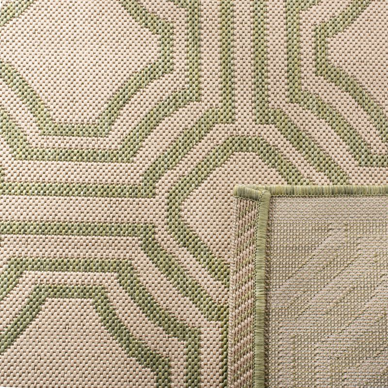 Courtyard CY6112 Power Loomed Indoor and Outdoor Runner Rug - Beige/Sweet Pea - 2'3"x6'7" - Safavieh