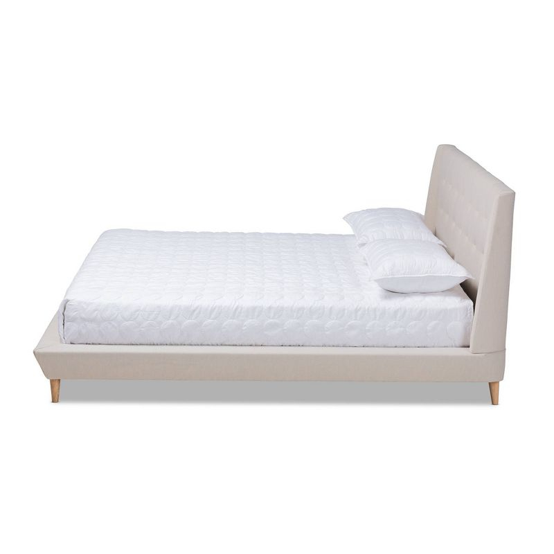 King Naya Platform Bed Beige - Baxton Studio