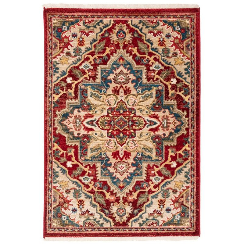 Kashan KSN304 Power Loomed Accent Rug - Red/Beige - 3'3"x4'10" - Safavieh.