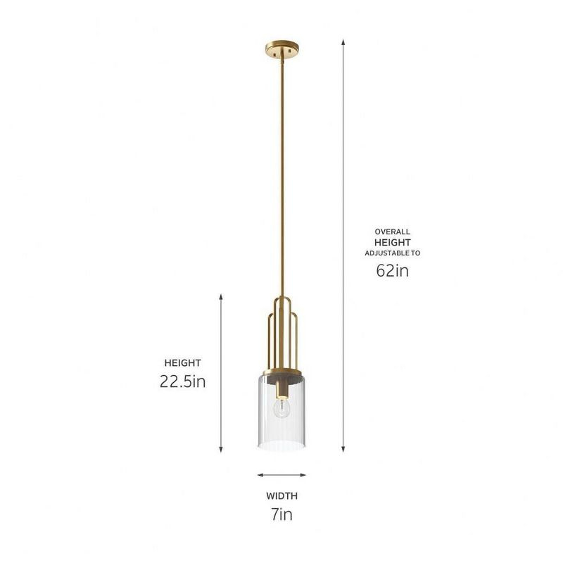 Kichler Lighting Kimrose 1 - Light Pendant in  Brushed Natural Brass