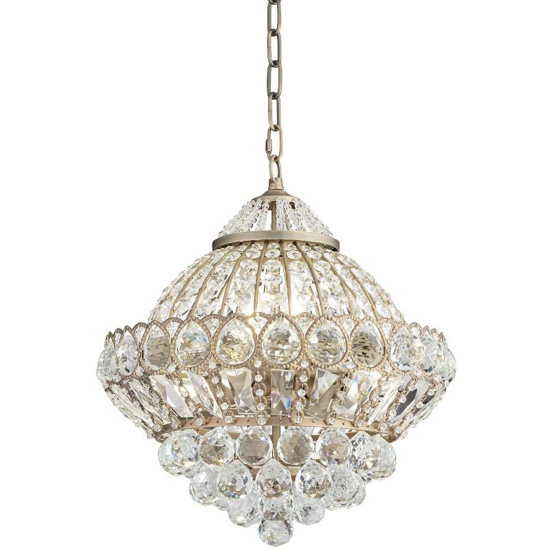 Vienna Full Spectrum Wallingford Antique Brass Chandelier 16" Wide French Crystal Glass 6-Light Fixture for Dining Room House Kitchen Island Entryway