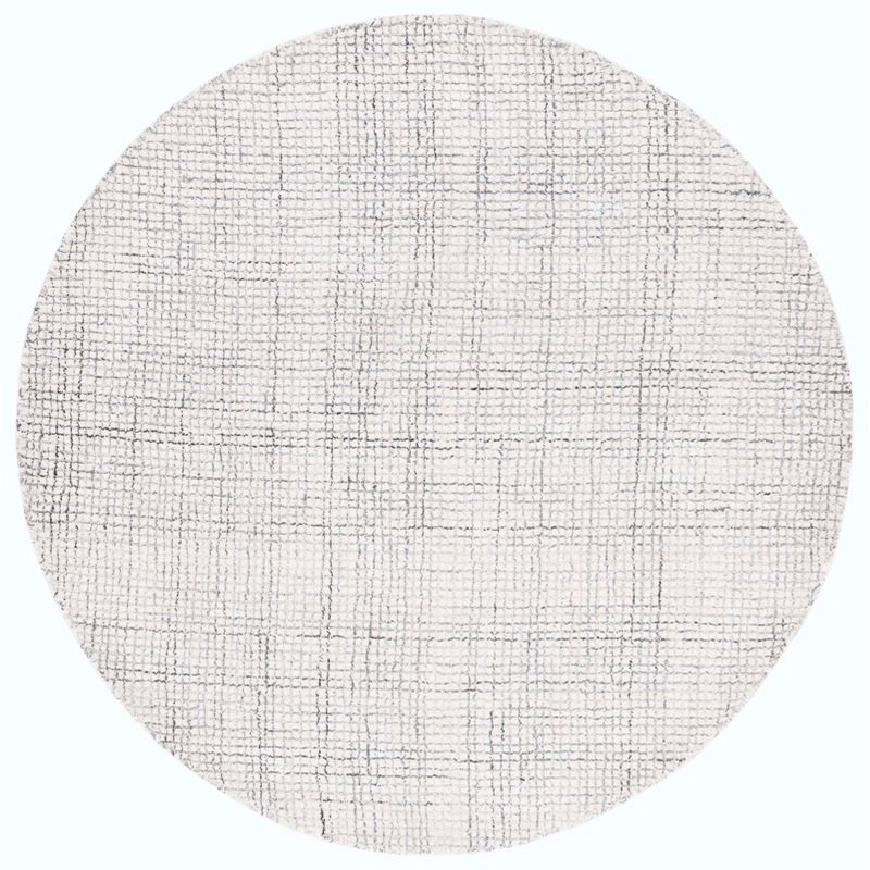 Abstract ABT470 Handmade Indoor Area Rug - Ivory/Grey - 6' Round - Safavieh