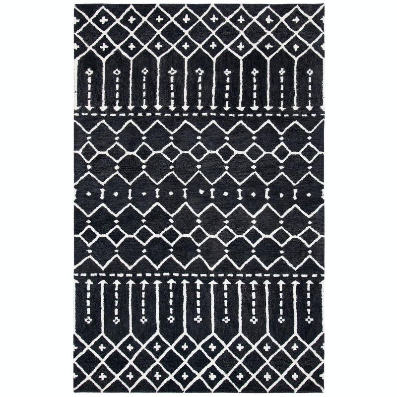 Himalaya HIM903 Handmade Area Rug - 8'x10' - Dark Grey/Ivory - Safavieh