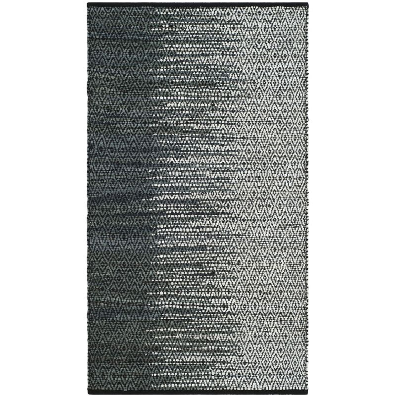 Vintage Leather VTL388 Hand Woven Indoor Accent Rug - Light Grey/Charcoal - 3'x5' - Safavieh