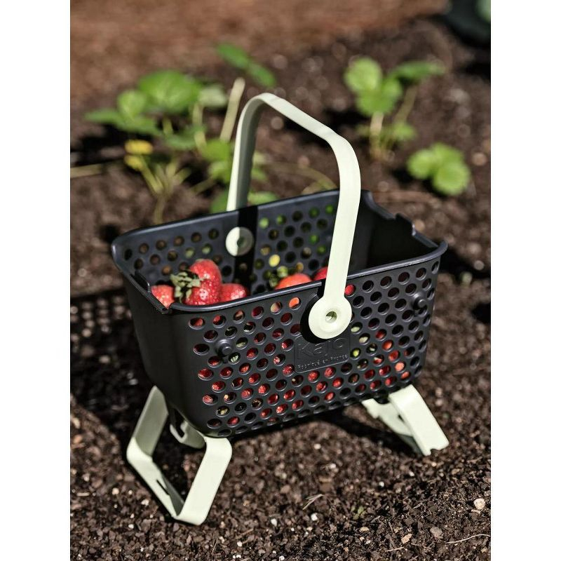 Gardener's Supply Company Multipurpose Mini Garden Basket | Mini Mod Hod For Collecting, Carrying, and Cleaning | Folding Legs and Handle | 9.5"L X 7"